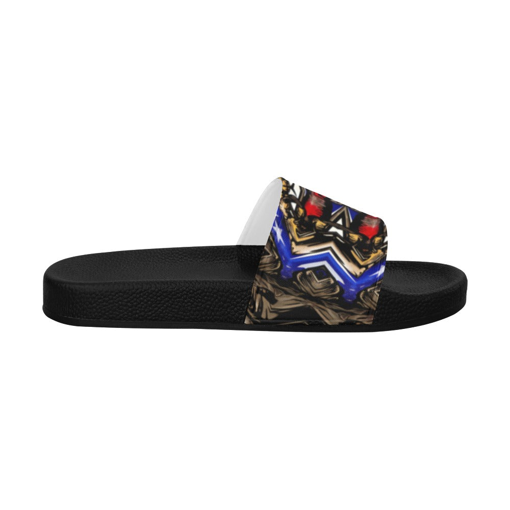 Men's Patriotic Kaleidoscope Pattern All-Over Print Slide Sandals