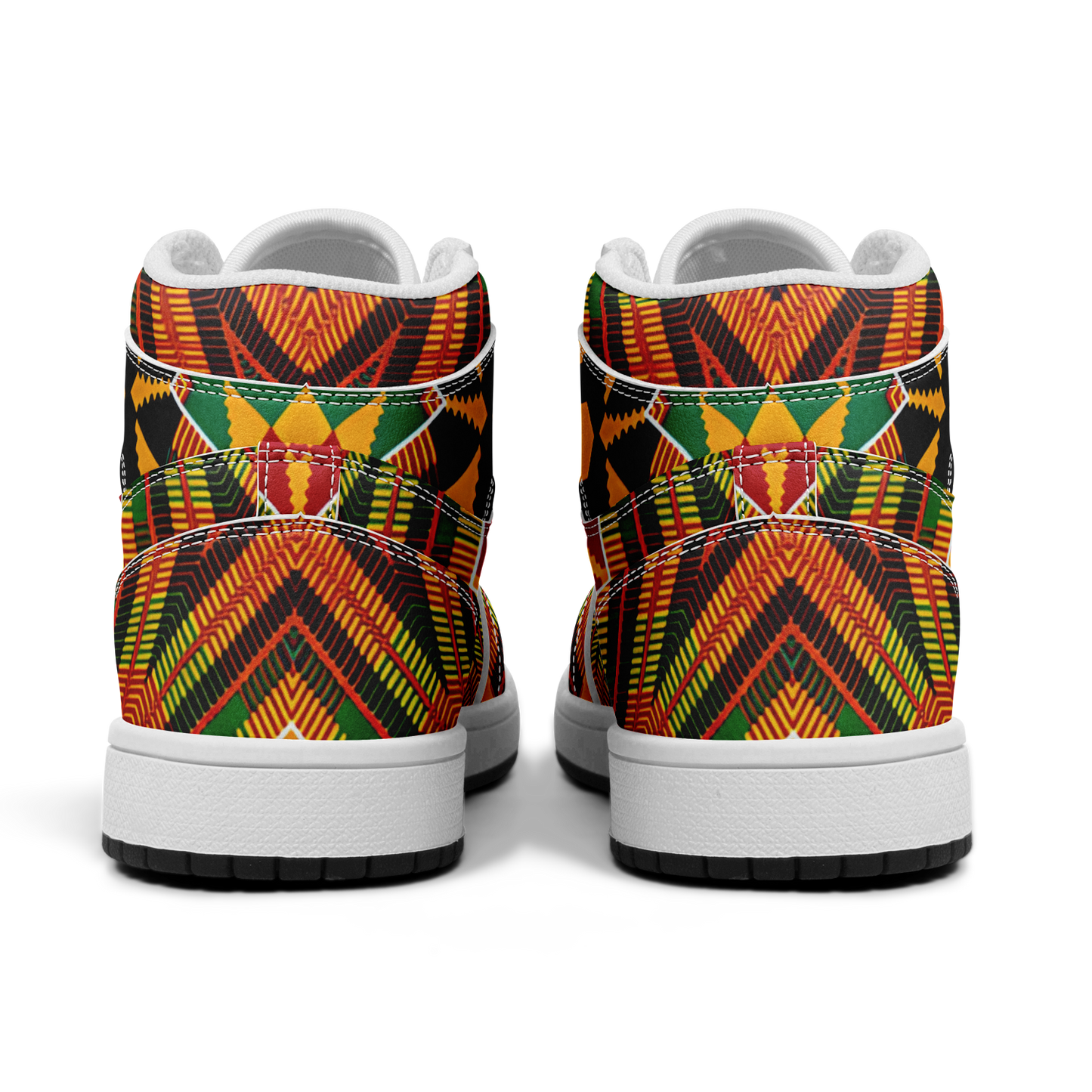 Men's Vibrant African Kente Geometric Pattern All-Over Print Motion High Top Shoes