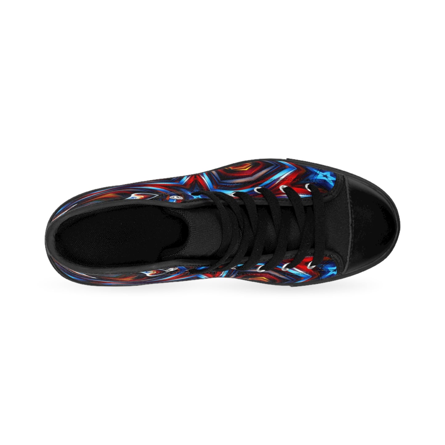 Men's Vibrant Geometric Kaleidoscope All Over Print High-Top Sneakers