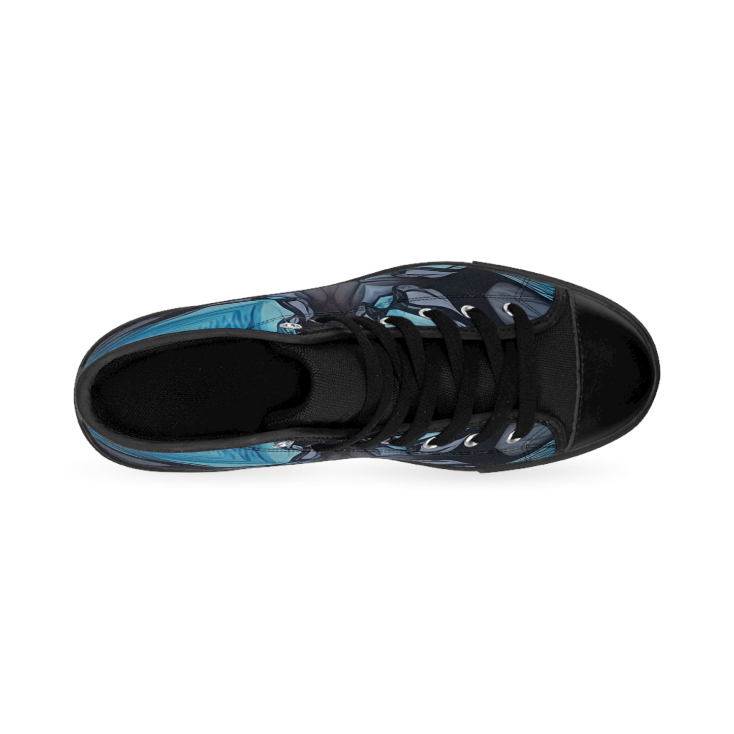 Men's Blue Geometric Pattern All Over print High-Top Sneakers