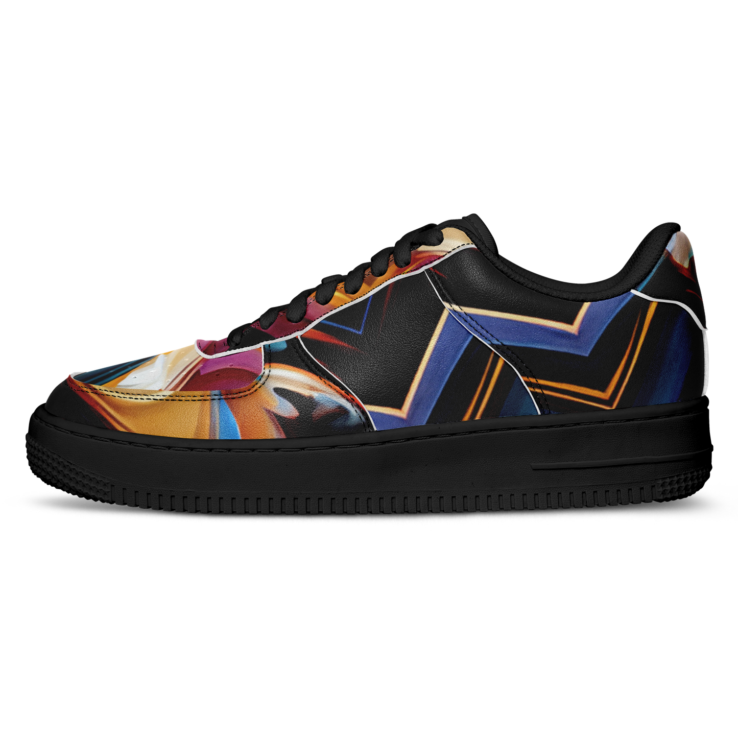 Men's Bold Geometric Pattern All-Over Print Core Low Shoes