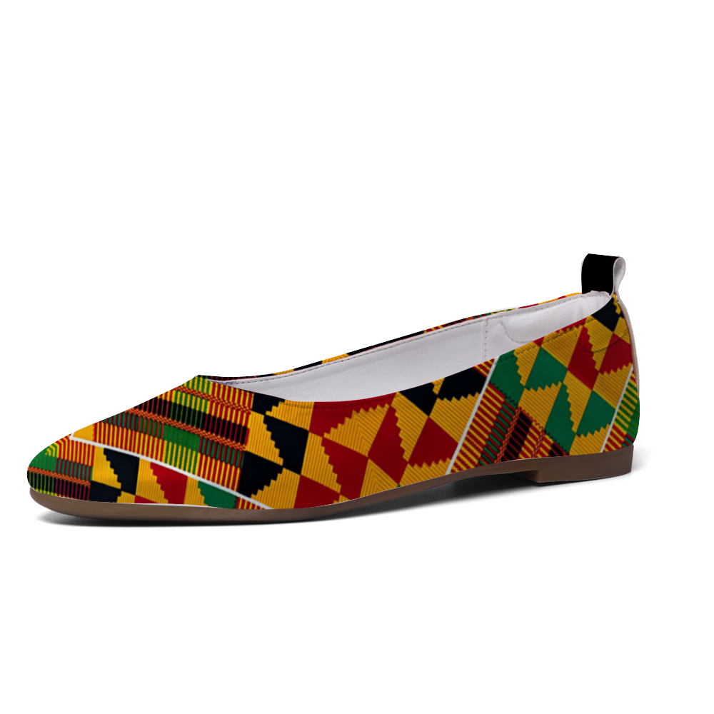 Women's Unisex Flat Leather Shoes Comfortable Round Toe Slip