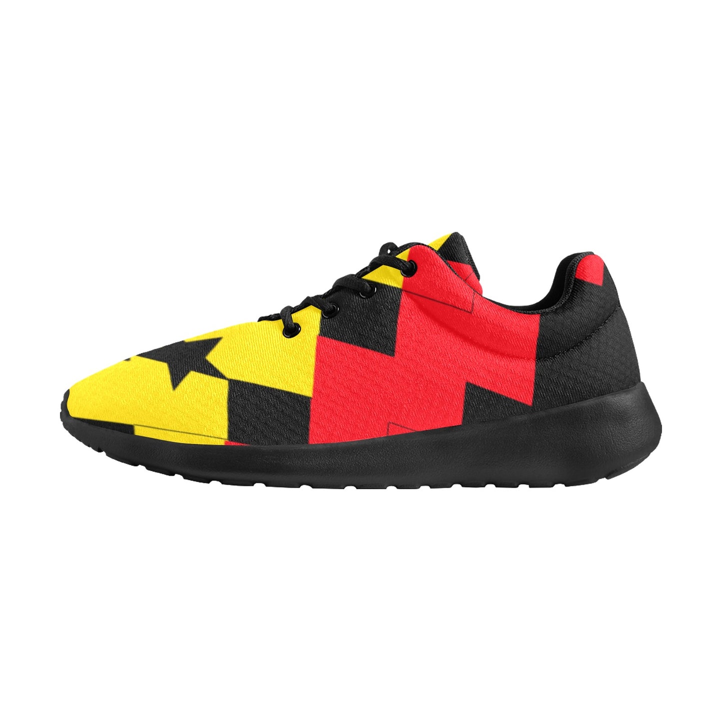 Women's Ghana Flag & Black Star Pattern All-Over Print Athletic Shoes