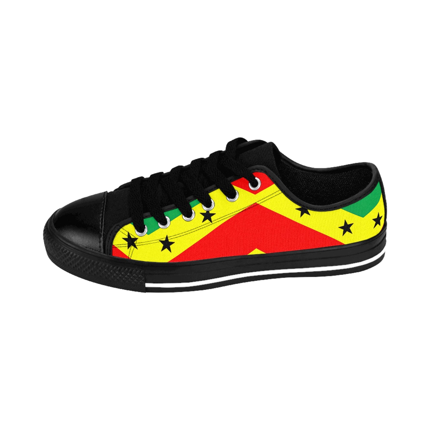 Women's Red Yellow Green Black Stars Pride Flag Casual Low Tops Sneakers