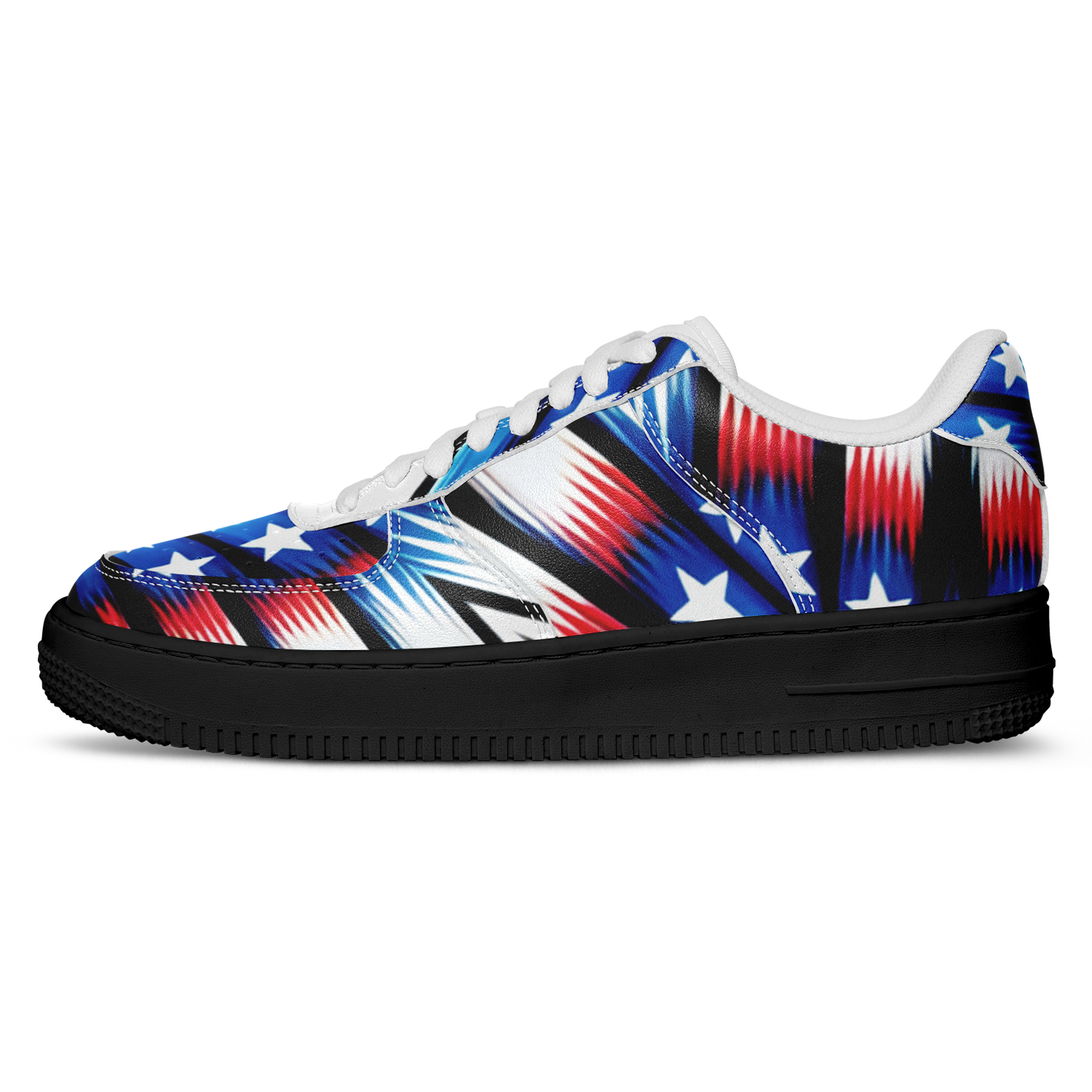 Women's Red White Blue Geometric Pattern All-Over Print Core Low Shoes