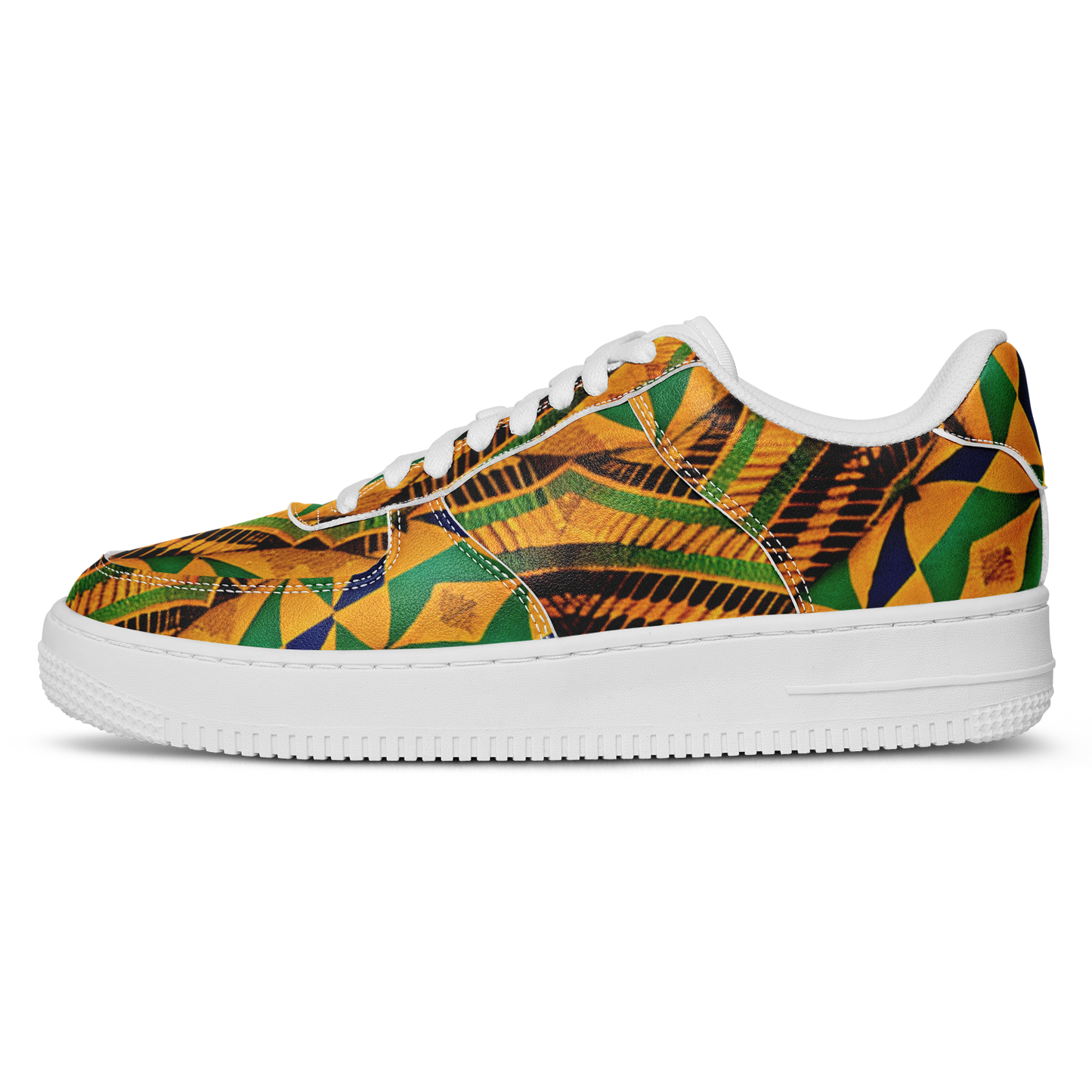 Women's Bold African Kente Inspired Pattern All-Over Print Core Low Shoes