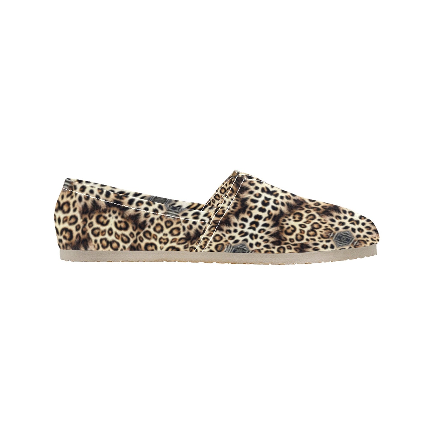Women's Leopard Trendy Geometric Pattern All-Over Print Classic Canvas Slip-On