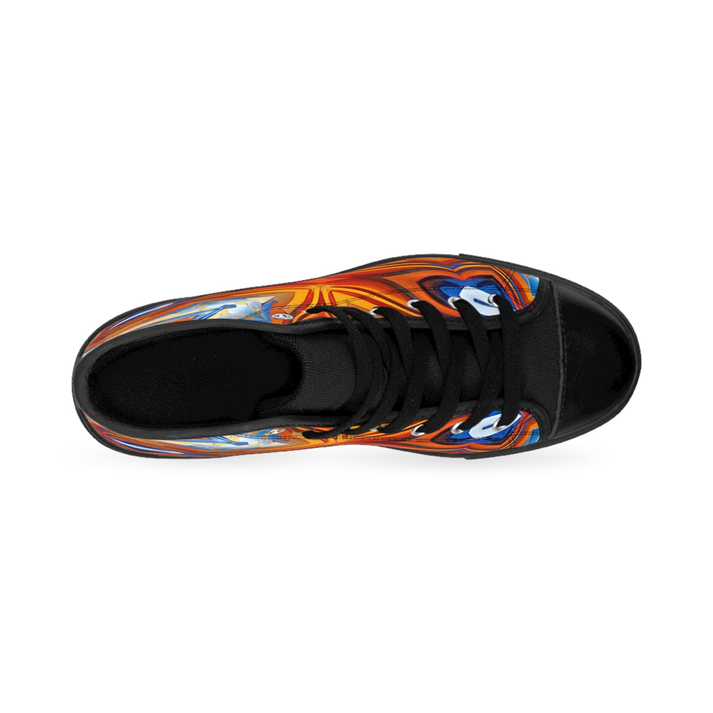 Men's Vibrant Orange Geometric Pattern All Over print High-Top Sneakers