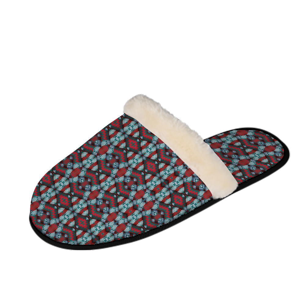 Women's Custom Fuzzy Plush Soft Non-slip Slippers