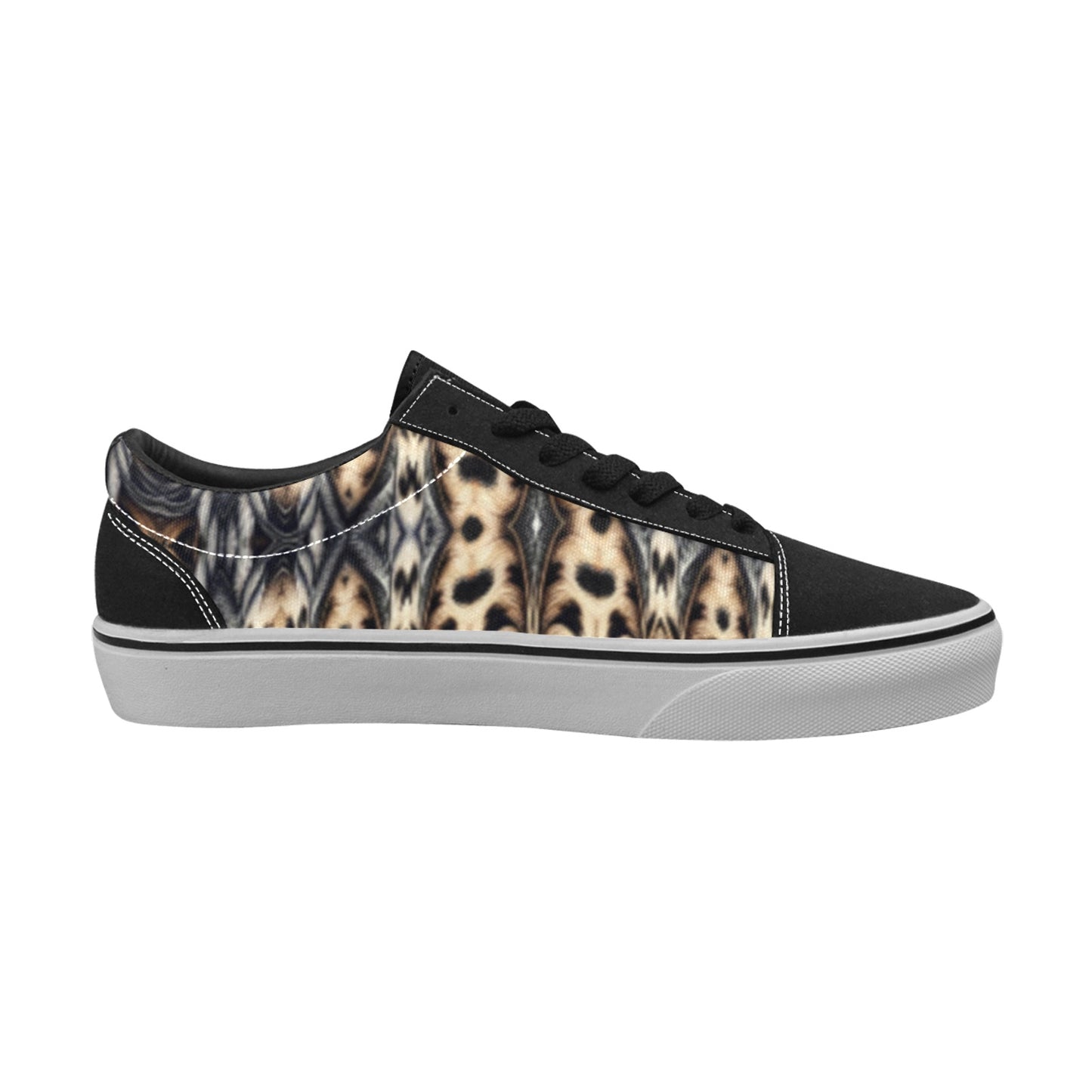 Men's Leopard Trendy Geometric Pattern All-Over Print Men's Low Top Skateboarding Shoes