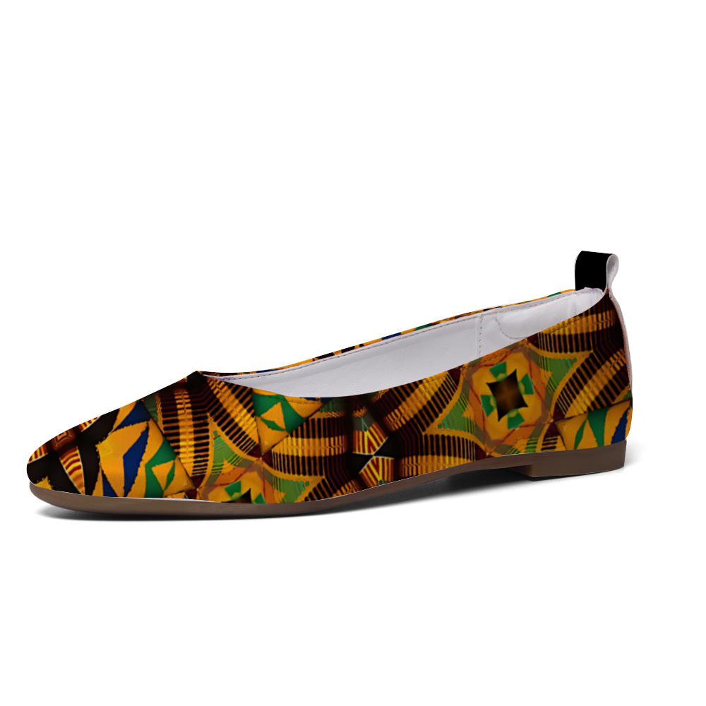 Women's Unisex Flat Leather Comfortable Round Toe Slip