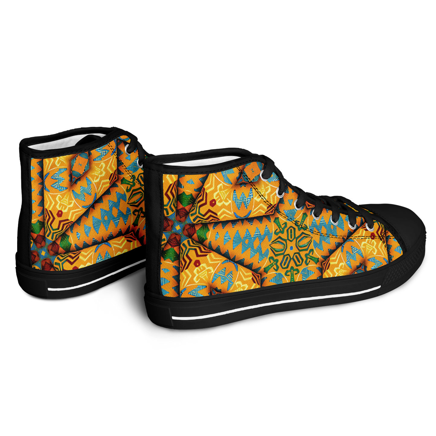 Women's Golden Geometric Mosaic Pattern Urban Peak High Top Shoes