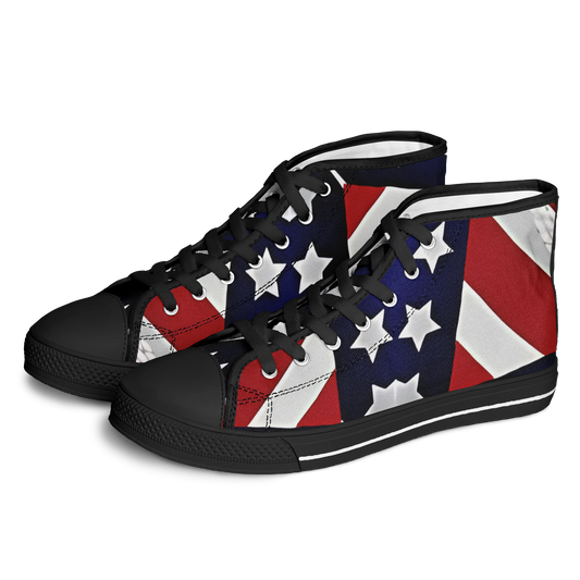 Women's Patriotic Star Flag Polo Shirt Urban Peak High Top Shoes