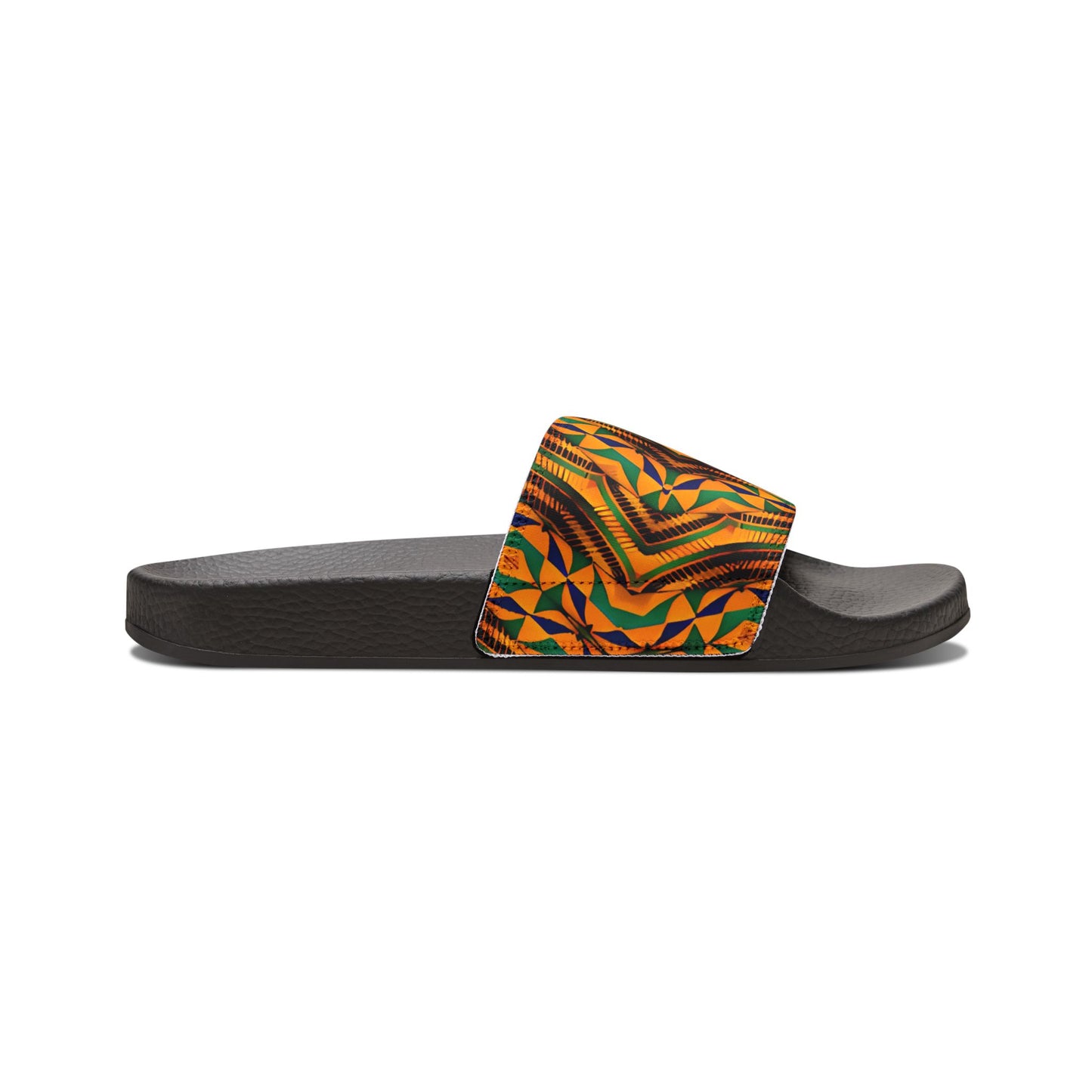 Men's Vibrant African Kente Geometric Removable-Strap Sandals