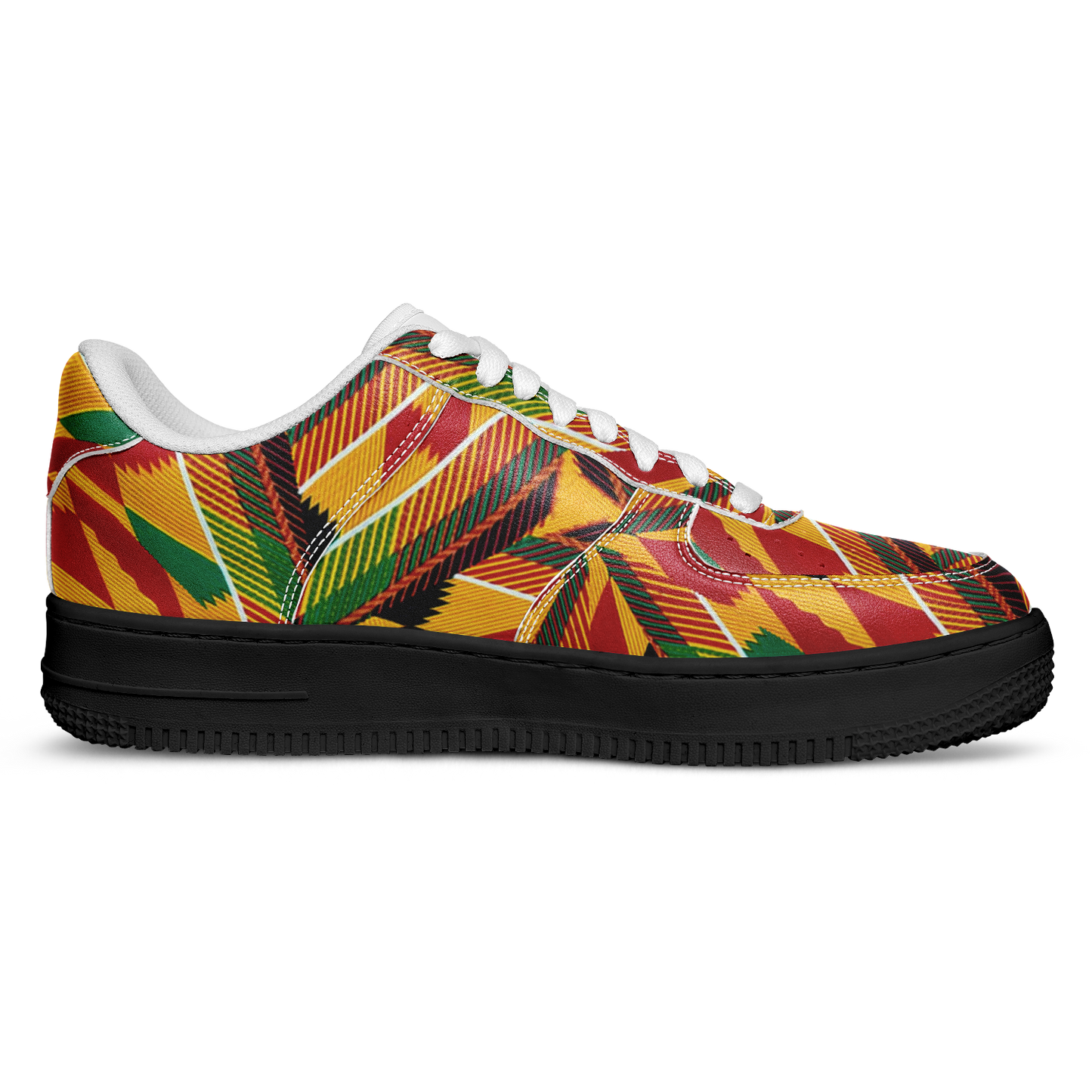 Men's Vibrant African Kente Geometric All-Over Print Core Low Shoes