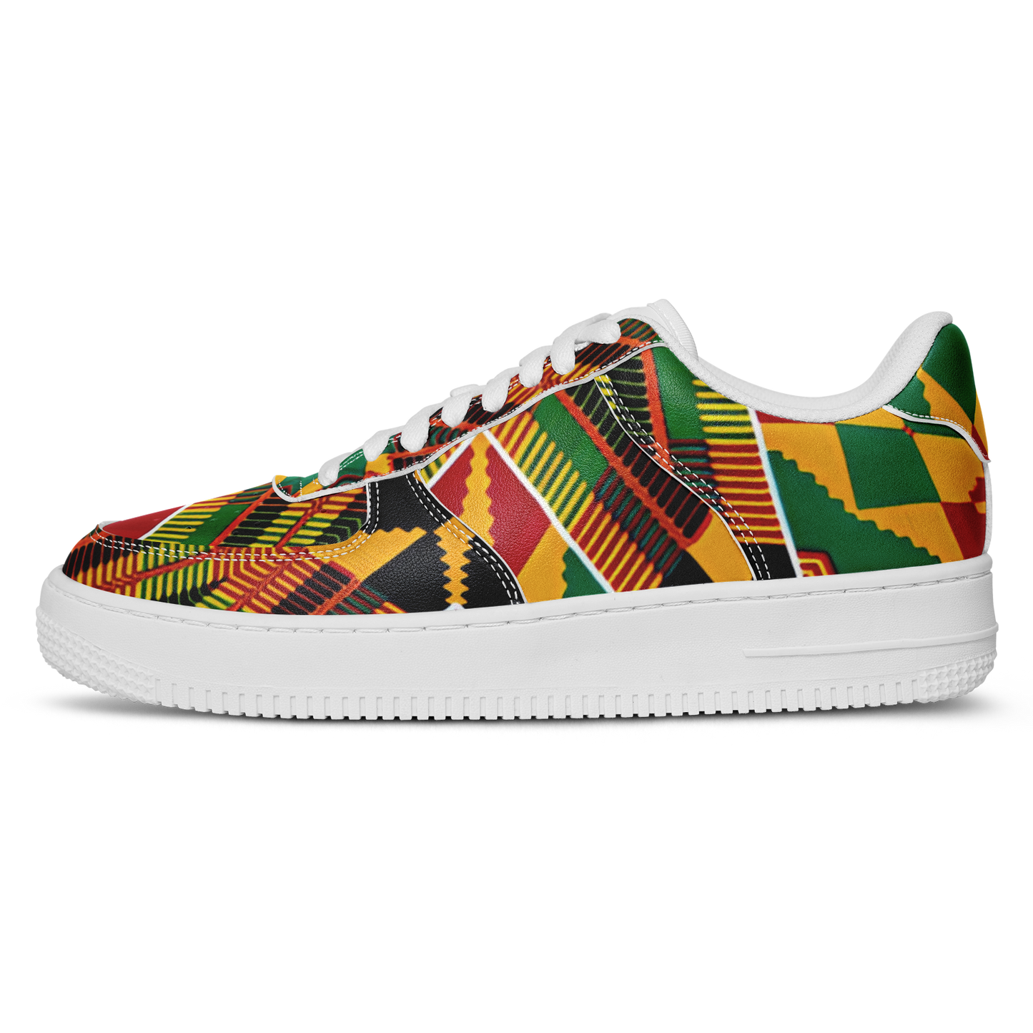 Men's Vibrant African Kente Geometric Pattern All-Over Print Core Low Shoes