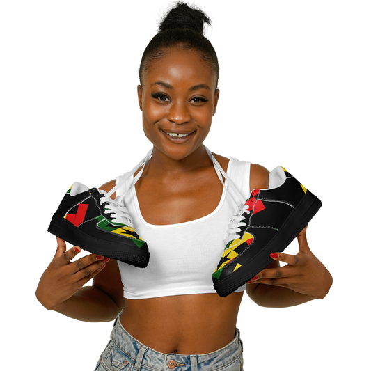 Women's Red Yellow Green and Black Stars Core Low Shoes