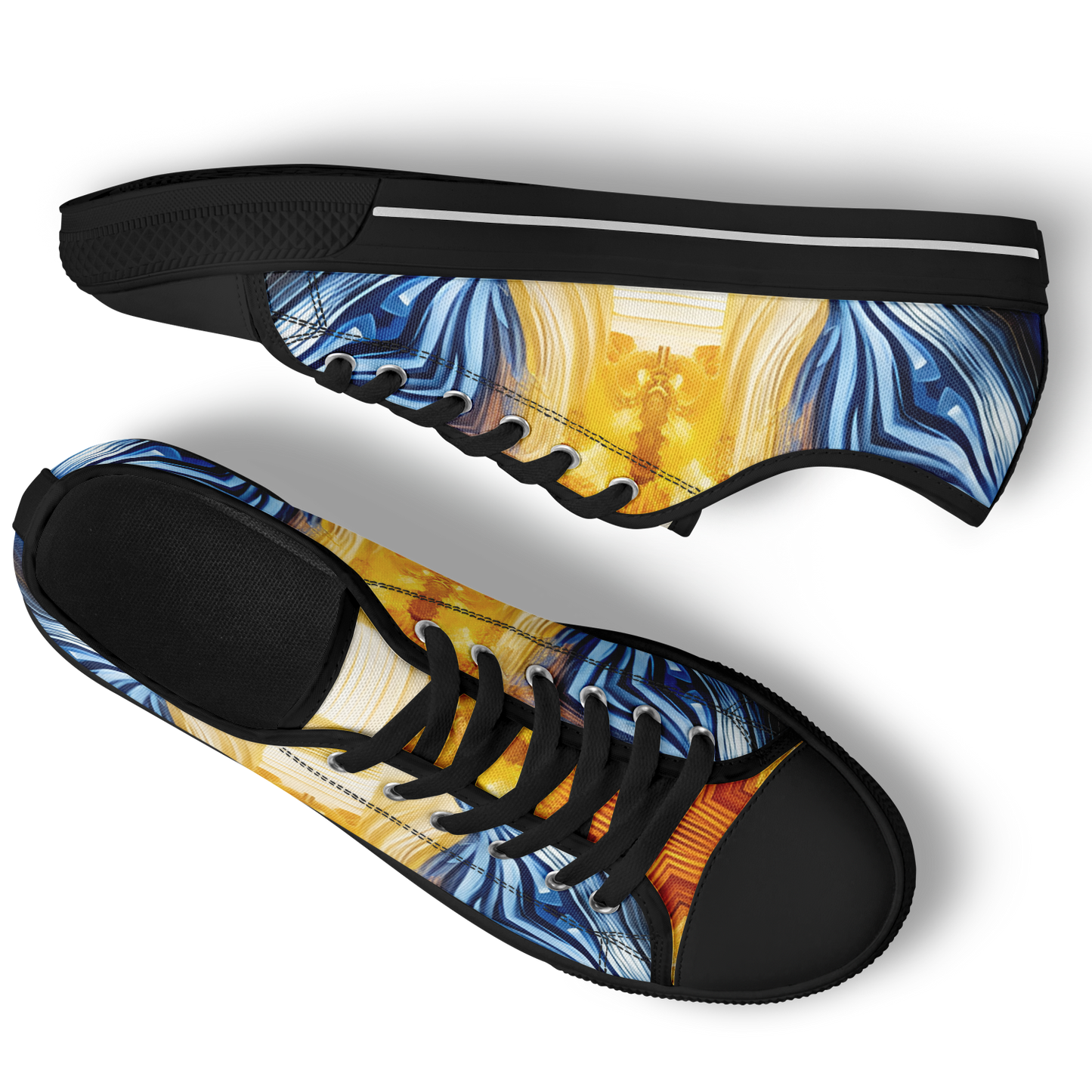 Men’s Bright Orange & Blue Abstract All Over Print Urban Peak Low Shoes