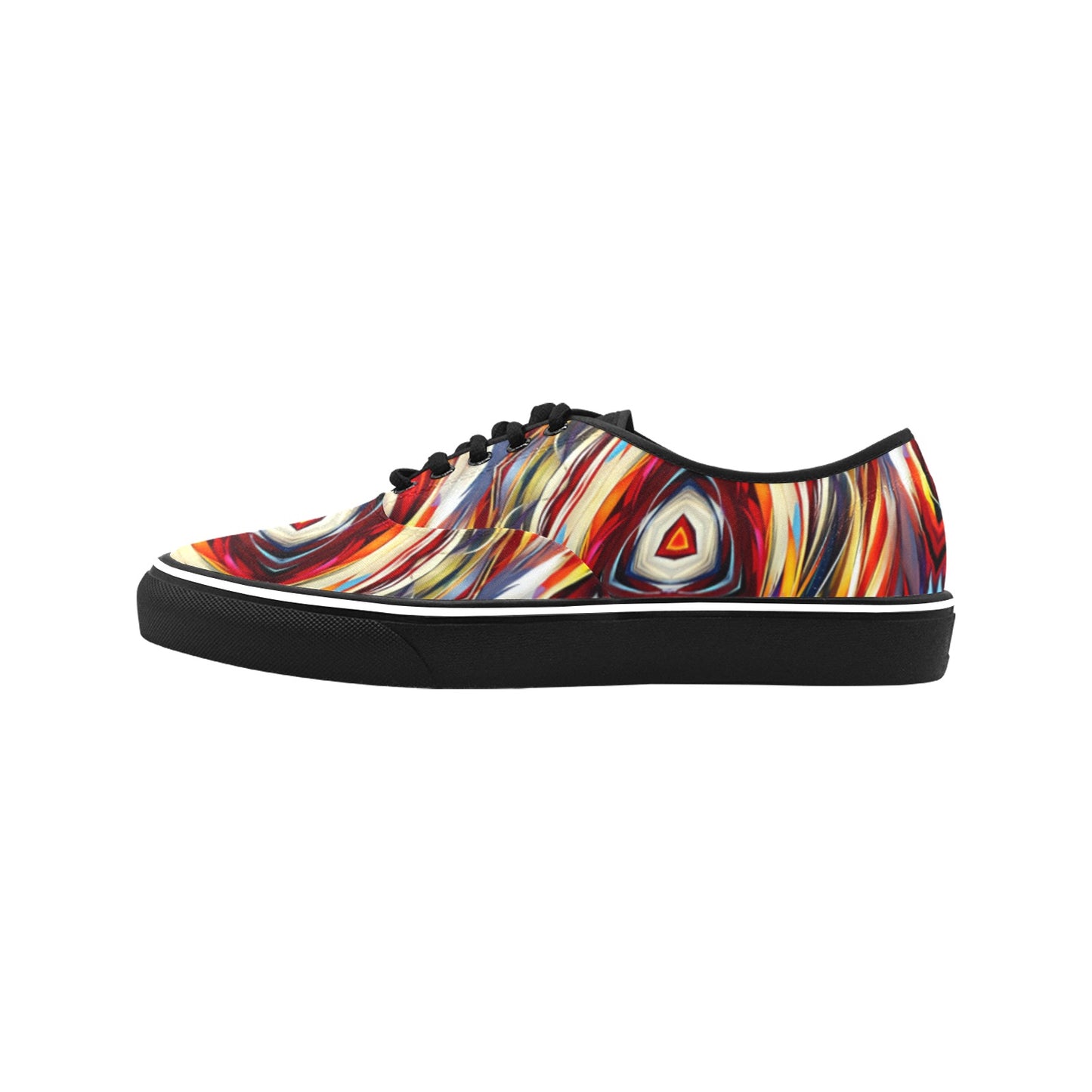 Men's Bold Abstract Swirl Design Classic Canvas Low Top Shoes