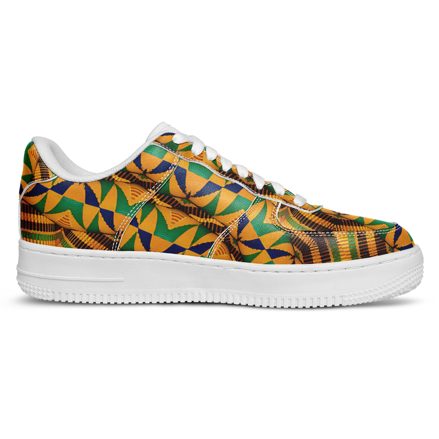 Men's Vibrant African Kente Geometric Pattern All-Over Print Core Low Shoes
