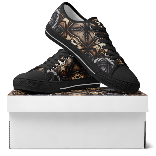 Women's Neutral Geometric Floral Pattern Design All Over print Urban Peak Low Shoes