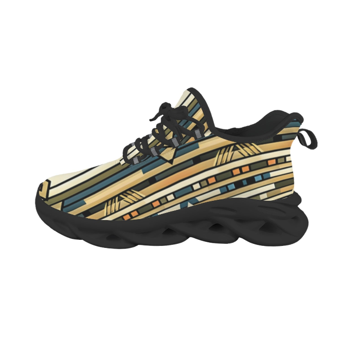 Women's Retro Geometric Tribal Pattern All-Over Print Twisted Sole Sneakers