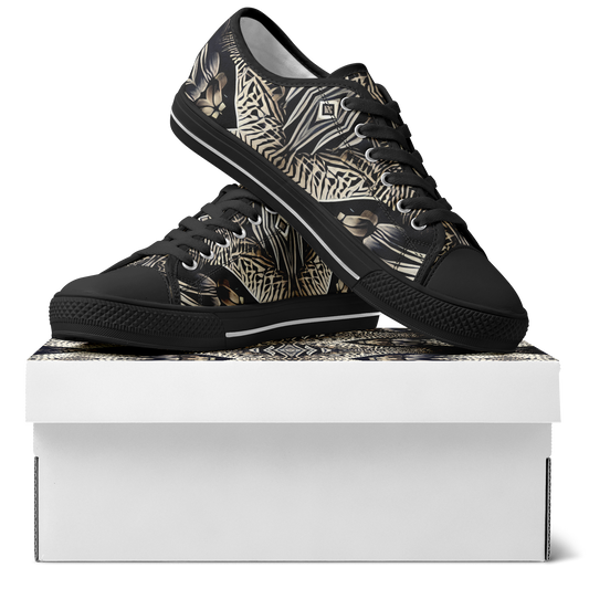 Women's Monochrome Geometric Pattern Design All-Over Print Urban Peak Low Shoes
