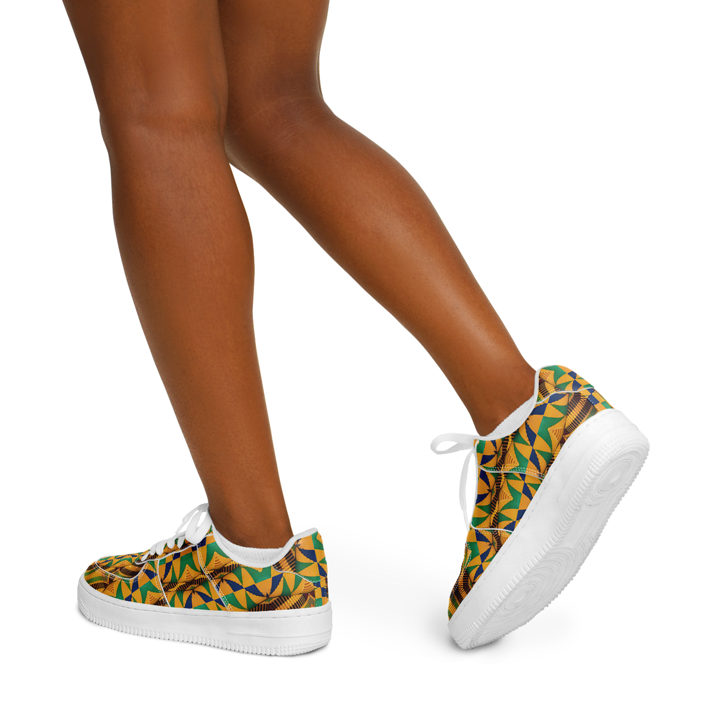 Women's Vibrant African Kente Geometric Pattern All-Over Print Core Low Shoes