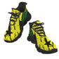 Men's Red Yellow Green and Black Stars Pattern All Over Print Twisted Sole Sneakers