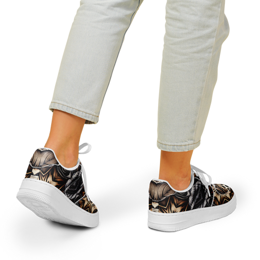 Women's Geometric Kaleidoscope Brown Pattern All Over Print Core Low Shoes
