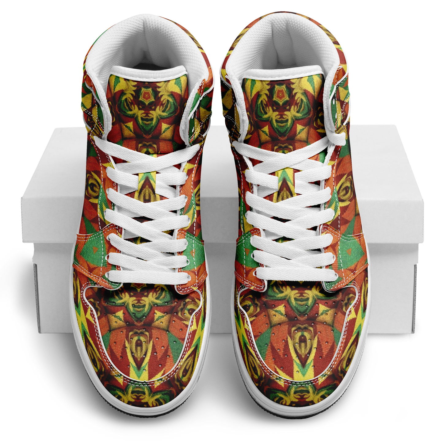 Men's Bold Tribal Kaleidoscope Motion High Top Shoes