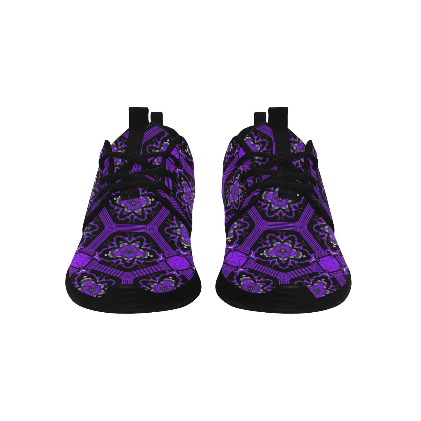 Women's Purple Gothic Mandala Pattern Pull Loop Sneakers