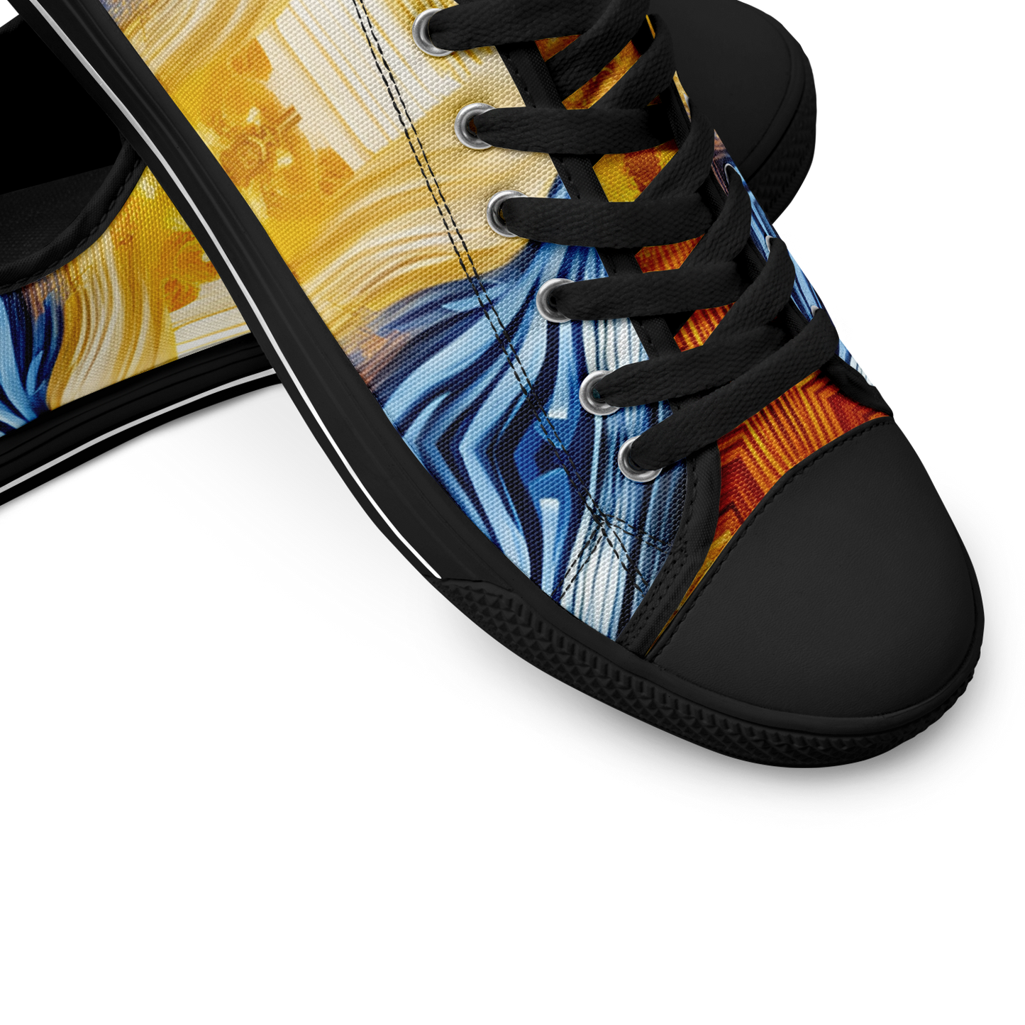 Men’s Bright Orange & Blue Abstract All Over Print Urban Peak Low Shoes
