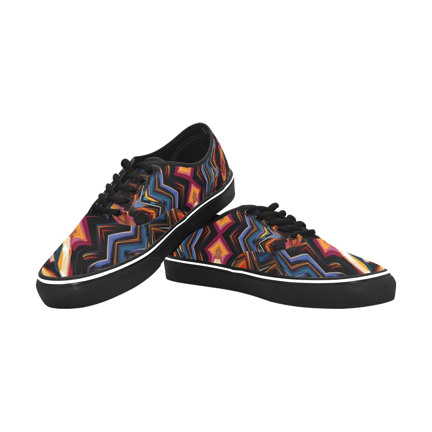 Men's Bold Geometric Pattern All-Over Print Classic Canvas Low Top Shoes