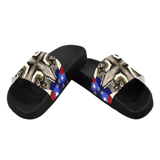 Women's Patriotic Star Kaleidoscope Pattern All-Over Print Slide Sandals