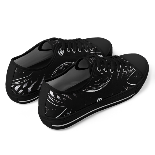 Men's Black & White Geometric All-Over Print Urban Peak Low Shoes