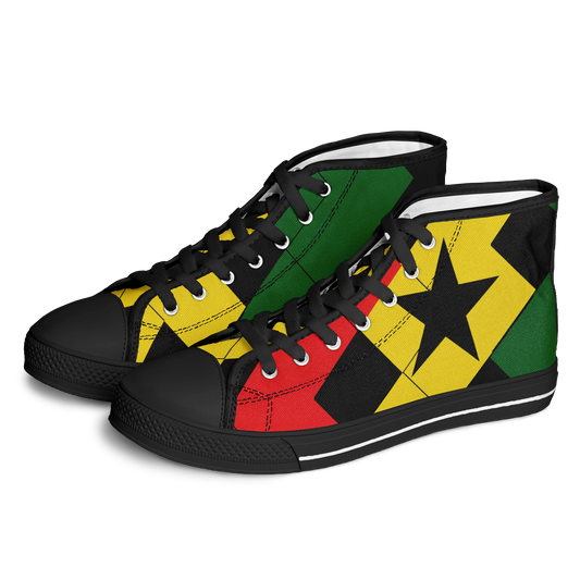 Men's Red Yellow Green and Black Stars Urban Peak High Top Shoes