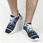 Men's Black Blue Abstract Pattern All Over Print Twisted Sole Sneakers
