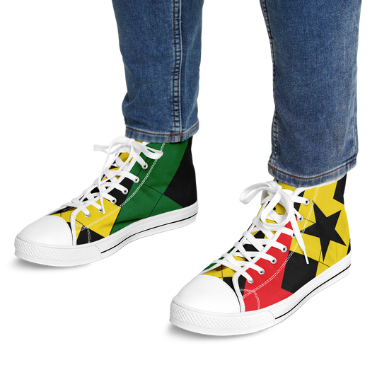 Men's Red Yellow Green and Black Stars Urban Peak High Top Shoes