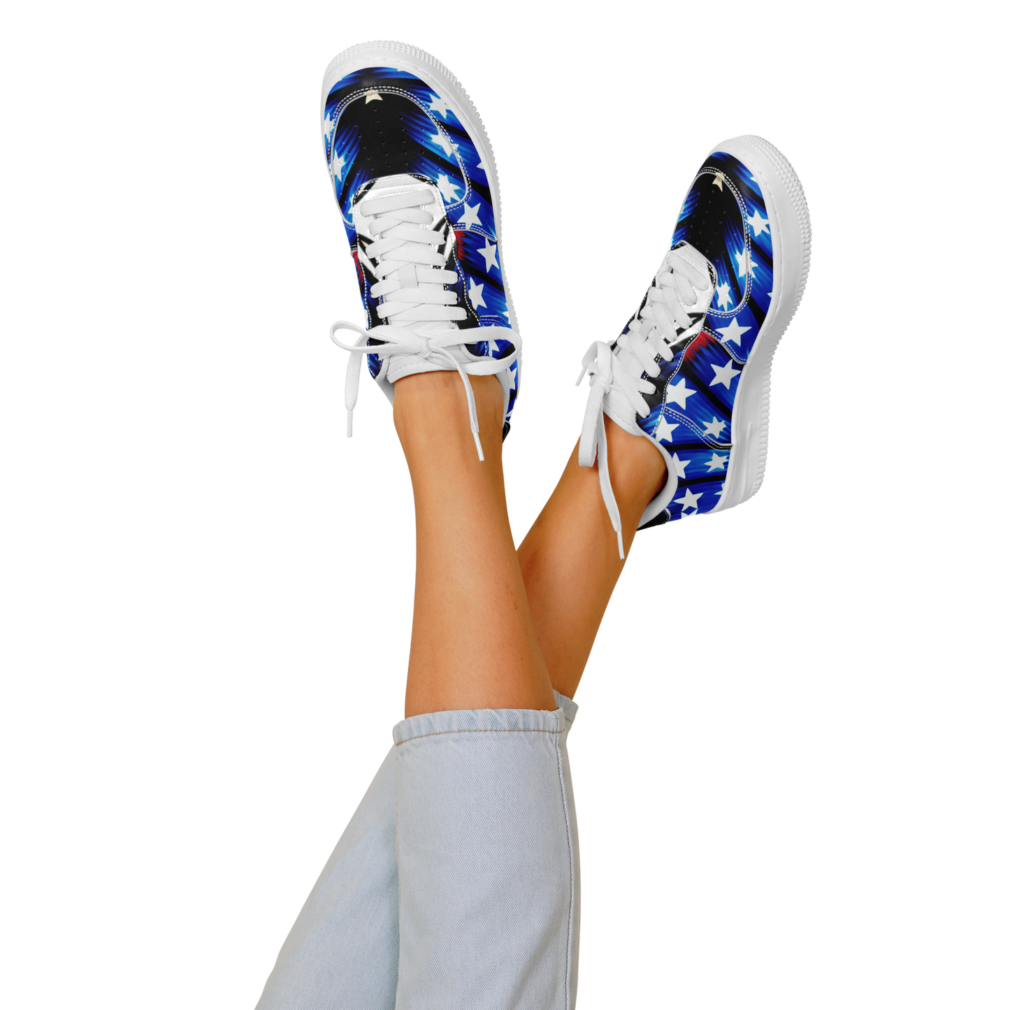 Women's American Flag Pattern All-Over Print Core Low Shoes