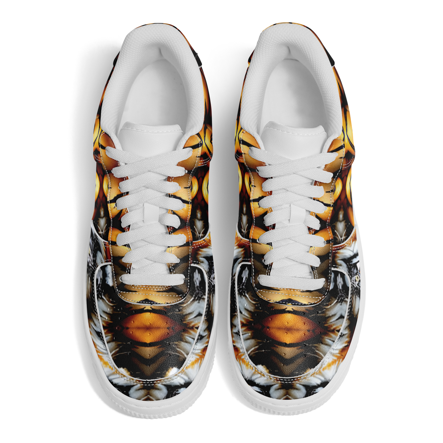 Men's Golden & White Kaleidoscope Pattern All-Over Print Core Low Shoes