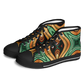 Women's Green & Gold Psychedelic Floral Pattern All-Over Print Urban Peak High Top Shoes