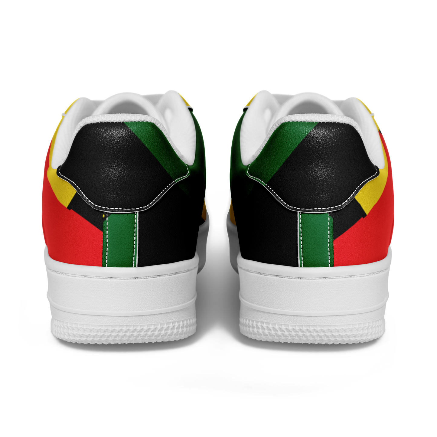 Men's Red Yellow Green and Black Stars Pattern All Over Print Urban Peak High Top Shoes