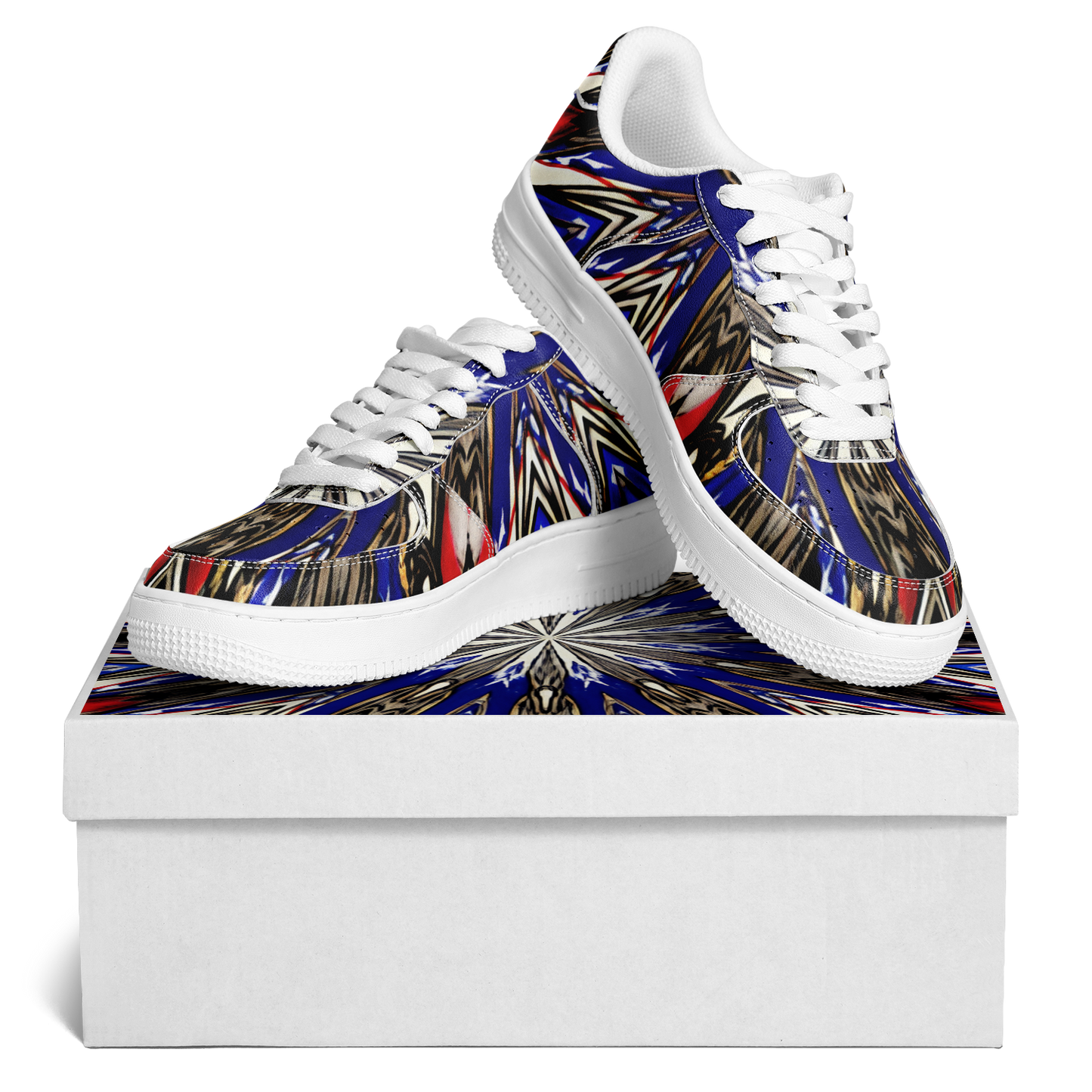 Women's Starburst Patriotic Colors Pattern All-Over-Print Core Low Shoes