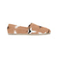 Women's Retro Brown Floral Wave Design Classic Canvas Slip-On