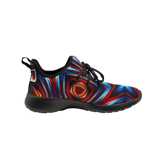 Women's Patriotic Red White Blue Geometric All Over Print One-Piece Vamp Sneakers