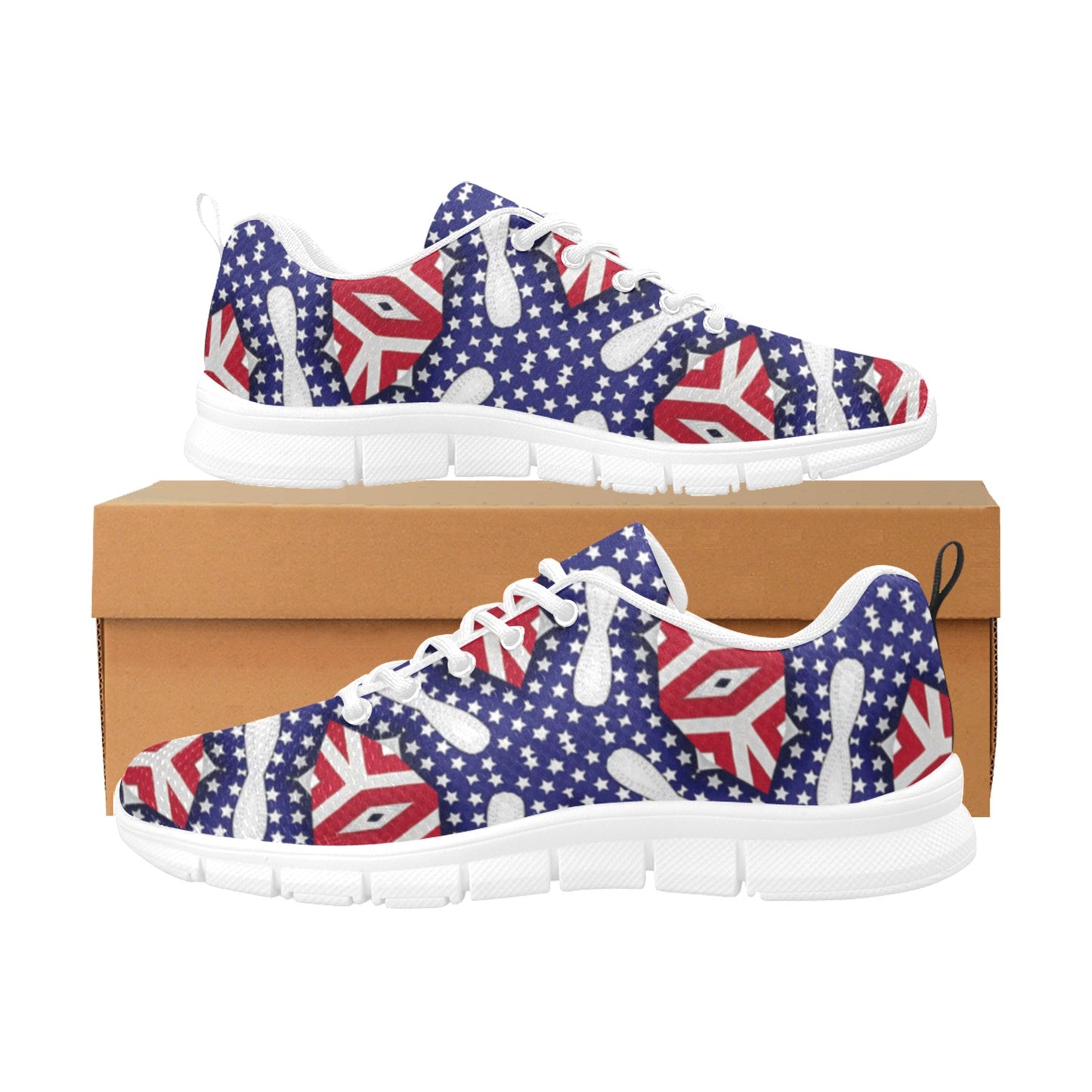 Men's Patriotic Stars & Stripes All Over Print Breathable Running Shoes