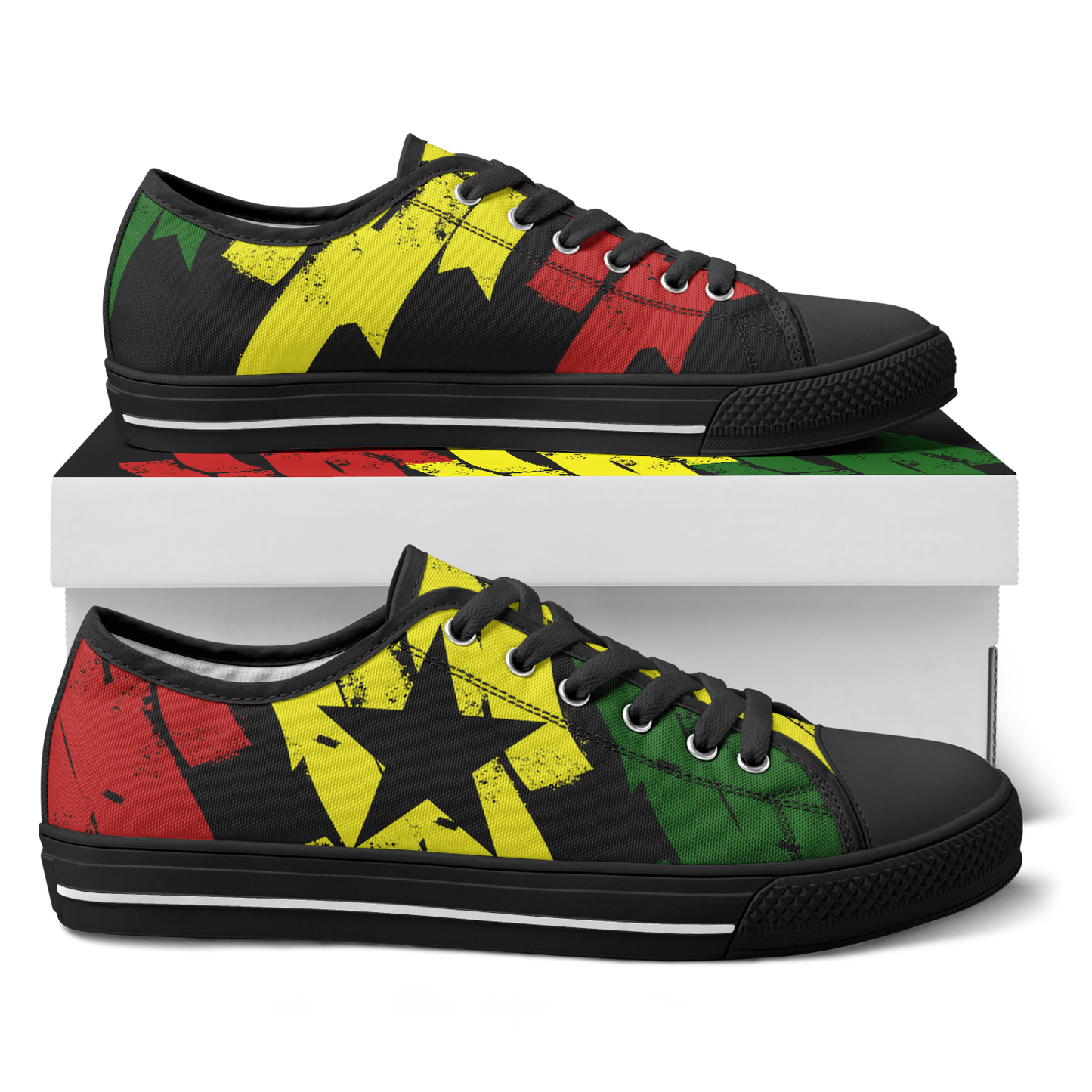 Men's Red Yellow Green and Black Stars Urban Peak Low Shoes
