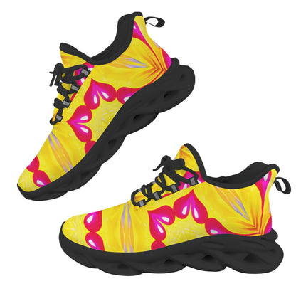 Women Bright Floral Pattern All Over Print Twisted Sole Sneakers