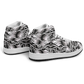 Men’s Black Intricate Silver Chain Tattoo Pattern Motion High Top Shoes